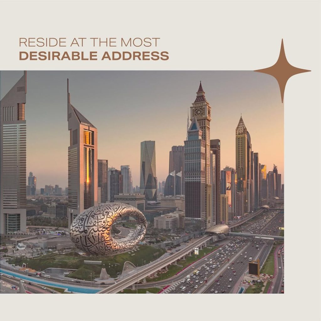 this is dubai city jardin astral apartments located in sheikh zayed road